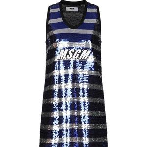 MSGM Milano sequin blue silver dress